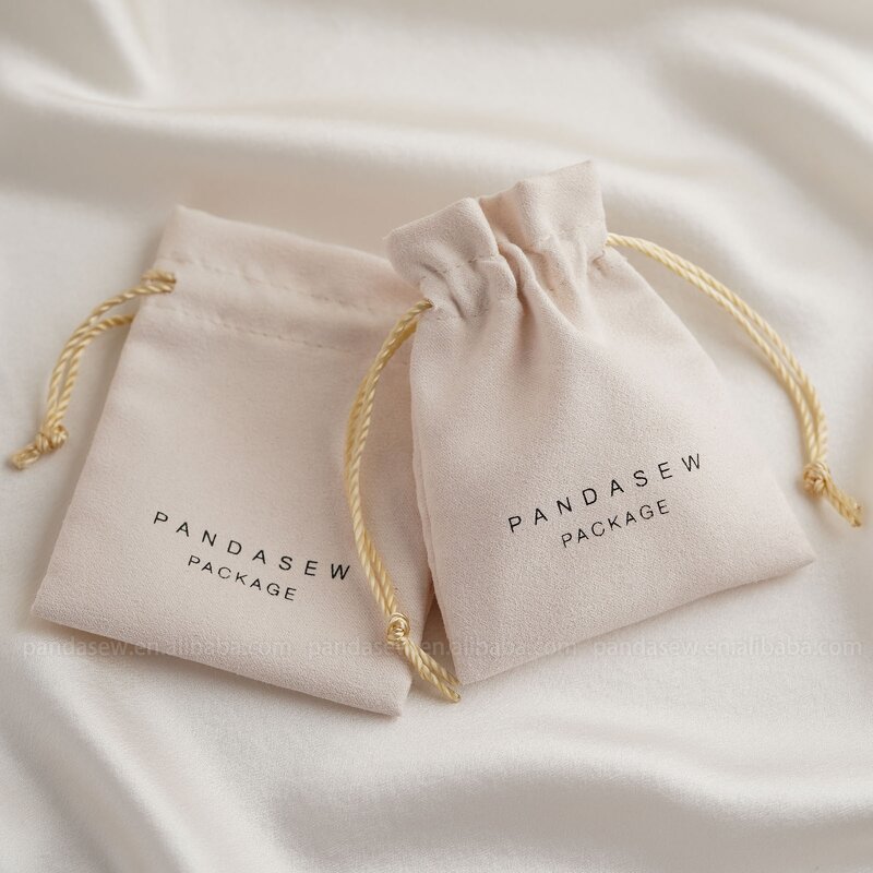 Jewelry Pouch Manufacturer - Custom Logo Small Suede Pouch Earring Bracelet Necklace