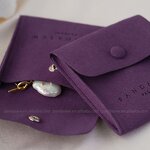 Jewelry Pouch Manufacturer - Custom Logo Mini Microfiber Envelope Snap Button Pouch
