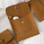 Jewelry Pouch Manufacturer - Custom Logo Mini Microfiber Envelope Snap Button Pouch