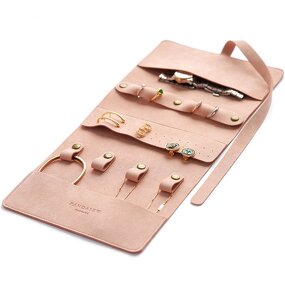 Jewelry Organizer - Custom Logo Microfiber Travel Roll Rings Earrings Necklaces