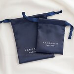 Satin Pouch Manufacturer - Custom Logo Navy Blue Dense Silk Satin Makeup Jewelry Pouch