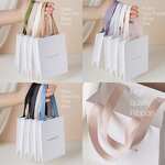 Paper Bag Manufacturer - Custom Logo Recycled White Gift Bag Ribbon Rope Kraft Shopping