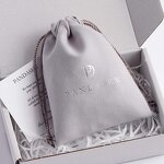 Velvet Pouch Manufacturer - Custom Logo Hot Stamping Gray Velvet Jewelry Pouch