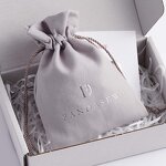 Velvet Pouch Manufacturer - Custom Logo Gray Velvet Suede Gift Packaging Pouch