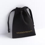 Cotton Bag Manufacturer - Custom Logo 3X4 Inch Black Canvas Cotton Drawstring