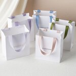 Paper Bag Manufacturer - Custom Logo Recycled White Gift Bag Ribbon Rope Kraft Shopping