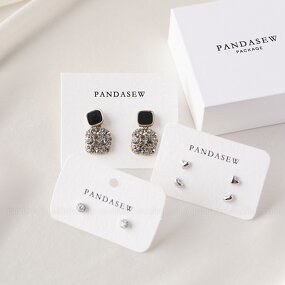 Jewelry Box Manufacturer - Custom Logo White Cardboard Box with Jewelry Display Card