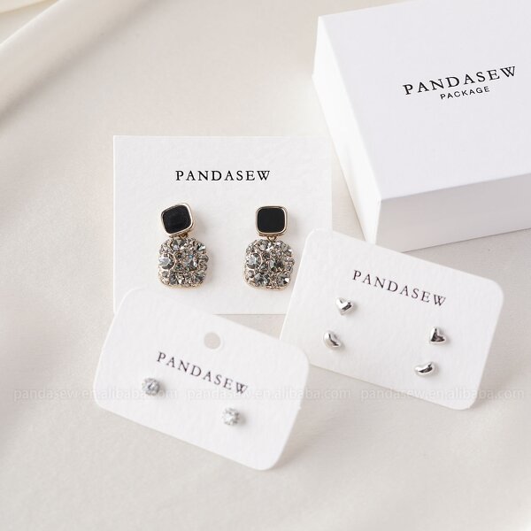 Jewelry Box Manufacturer - Custom Logo White Cardboard Box with Jewelry Display Card