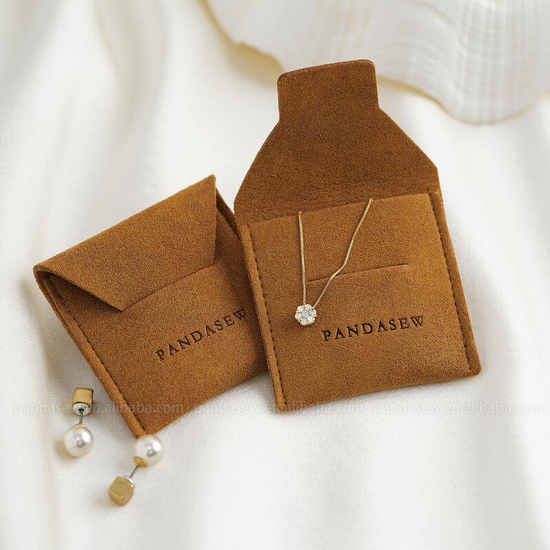 Jewelry Pouch Manufacturer - Custom Logo 1.4mm Microfiber Bijoux Small Gift Pouch