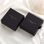 Jewelry Box Manufacturer - Custom Logo Black Fashion Cardboard Drawer Jewelry Box