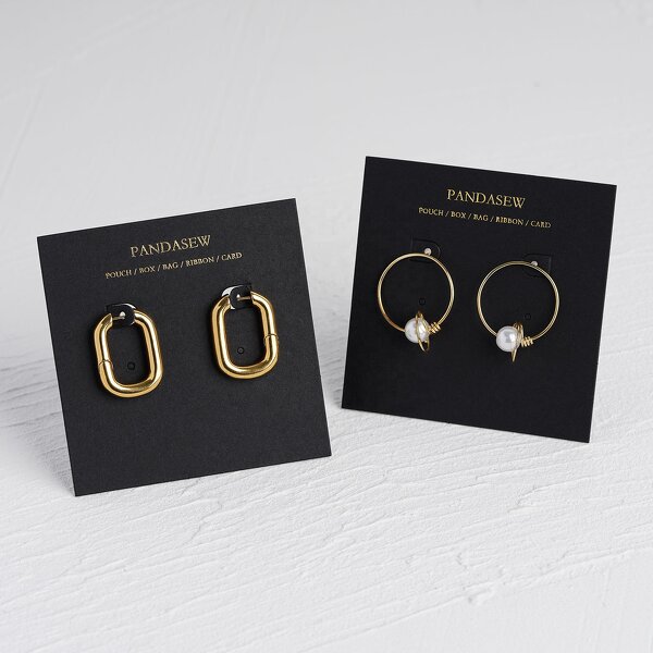 Display Card Manufacturer - 8x8/6x6cm Black Custom Logo Earring Necklace Card