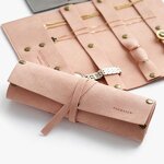 Jewelry Organizer - Custom Logo 1.4mm Microfiber Roll up Travel Storage Pouch