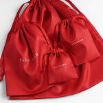 Satin Pouch Manufacturer - Custom Logo Red Satin Wedding Favor Jewelry Pouch