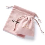 Jewelry Pouch Manufacturer - Custom Logo 8*10cm Pink Flannle Drawstring Pouch