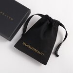 Cotton Bag Manufacturer - Custom Logo 3X4 Inch Black Canvas Cotton Drawstring