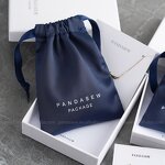 Satin Pouch Manufacturer - Custom Logo Navy Blue Dense Silk Satin Makeup Jewelry Pouch