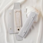 Jewelry Case Manufacturer - Custom Logo Gray Suede Microfiber Necklace Pendant Case