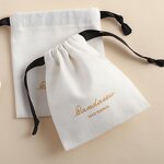 Cotton Bag Manufacturer - Custom Logo White Twill Cotton Small Gift Jewelry Pouch
