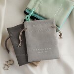 Jewelry Pouch Manufacturer - Custom Logo Suede Drawstring Chic Gift Earrings Pouch