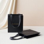 Paper Bag Manufacturer - Custom Logo Recycled Black Gift Bag Ribbon Rope Kraft Shopping