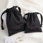Satin Pouch Manufacturer - Custom Logo Luxury Black Dense Silk Satin Boutique Pouch