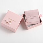 Jewelry Box Manufacturer - Custom Logo Pink Paper Jewelry Box Necklace Bracelet