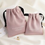 Satin Pouch Manufacturer - Custom Logo Dark Pink Dense Silk Satin Jewelry Drawstring