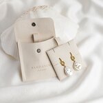 Jewelry Pouch Manufacturer - Custom Logo 8x8cm Ivory Microfiber Snap Button Insert Pad