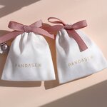 Jewelry Pouch Manufacturer - Custom Logo 3X4 Inch Flannel Suede Drawstring Pouch