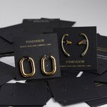 Display Card Manufacturer - 8x8/6x6cm Black Custom Logo Earring Necklace Card