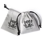 Jewelry Pouch Manufacturer - Custom Logo 8*10cm Gray Suede Drawstring Pouch