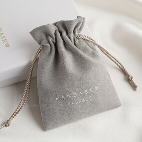 Jewelry Pouch Manufacturer - Custom Logo Suede Drawstring Chic Gift Earrings Pouch