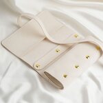 Jewelry Organizer - Custom Logo Beige 1.4mm Microfiber Travel Roll Foldable