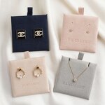 Jewelry Pouch Manufacturer - Custom Logo Polyester Suede Earring Holder Fabric Tags