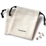 Cotton Bag Manufacturer - Custom Logo 10x8cm Beige Cotton Canvas Drawstring Pouch
