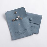 Jewelry Pouch Manufacturer - Custom Logo Microfiber Snap Button Flap Earring Pouch