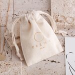 Cotton Bag Manufacturer - Custom Logo Natural Muslin Cotton Jewelry Drawstring