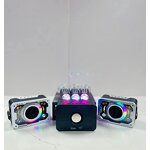 Portable Speaker Manufacturer - Mini Wireless Outdoor Subwoofer LED Flashing Metal Bass Microphone AC