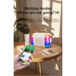 Karaoke Player Manufacturer - Portable Y5 with RGB LED and Wireless Microphone KTV Clock Alarm