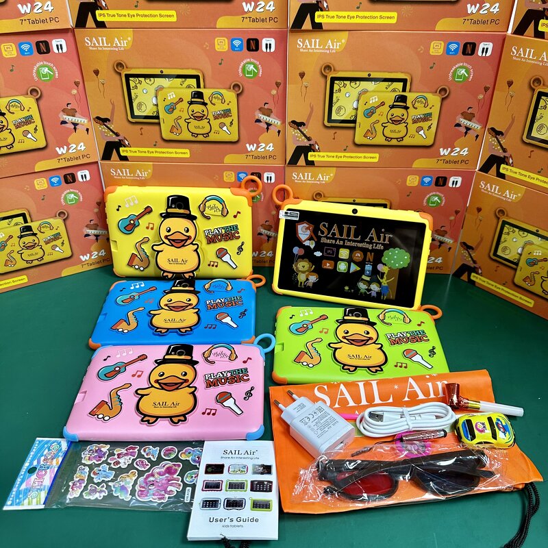 Kids Tablet Manufacturer - 2025 Hot Selling Sail Air W24 7 Inch Android Dual Core 12GB for Game Education