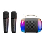 Karaoke Player Manufacturer - Portable Y5 with RGB LED and Wireless Microphone KTV Clock Alarm
