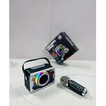 Portable Speaker Manufacturer - Mini Wireless Outdoor Subwoofer LED Flashing Metal Bass Microphone AC