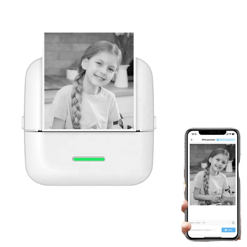 Thermal Printer Manufacturer - Black White Kids USB MINI Wireless Photo Label Portable 200dpi 57MM X5