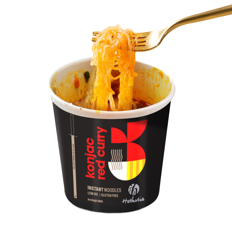 Red Curry Konjac Cup Noodles Supplier - Vegan HALAL Instant