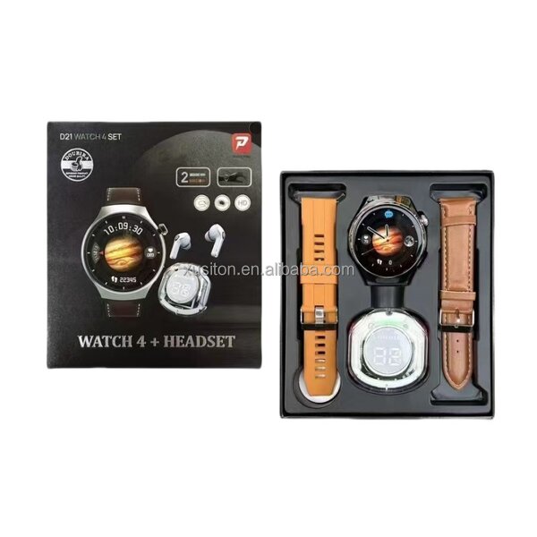 2-in-1 Smart Watch - D21 4 Set Casque 1.52" TFT BT Cardiaque Sport