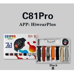 Smart Watch Set - OEM C81 PRO Waterproof BT Call 7 Interchangeable Straps