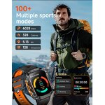 GPS Sports Watch - 2026 HT36 IP68 2.01" TFT HR Music BT Calling Flashlight