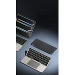Wireless Keyboard - Ibox11 Foldable BT Touch Pad Leather Case Laptop