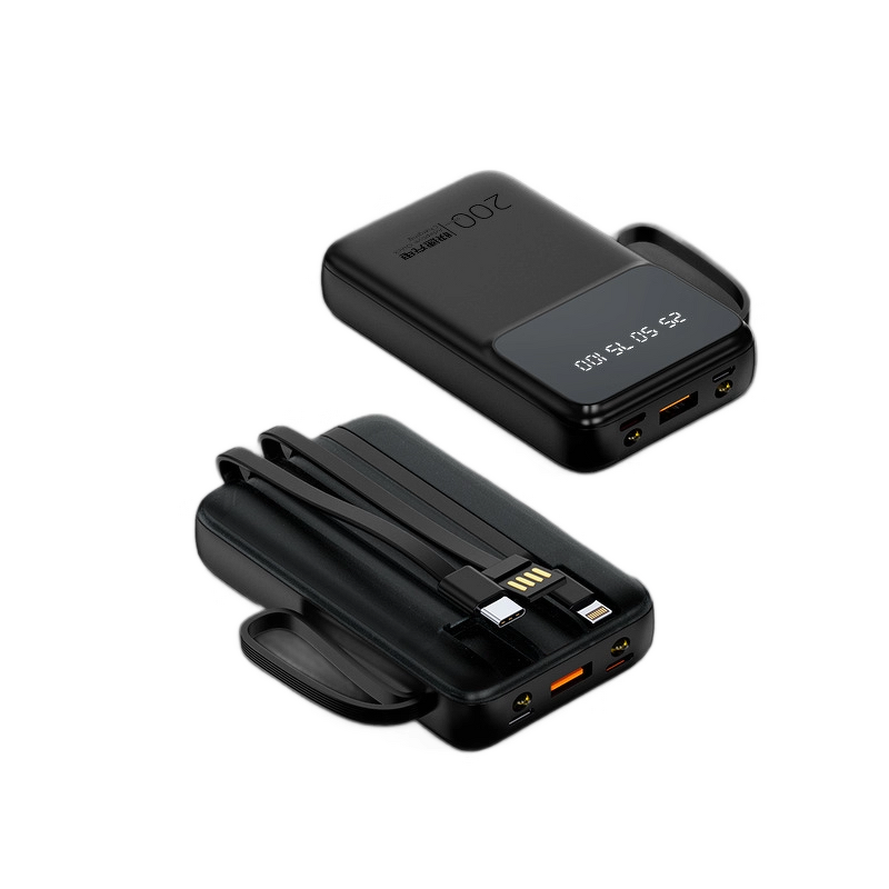 Power Bank Manufacturer - 10000mAh Built-in Cable Large Capacity Customizable Logo