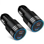 Car Charger Manufacturer - 60W PD Dual USB Type C QC2.0 ABS Material Fast Charging